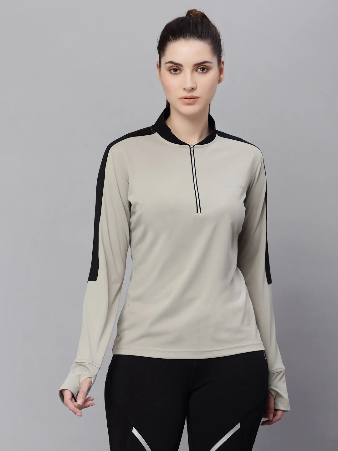 JUMP USA Women Solid Rapid-Dry Training T-shirt