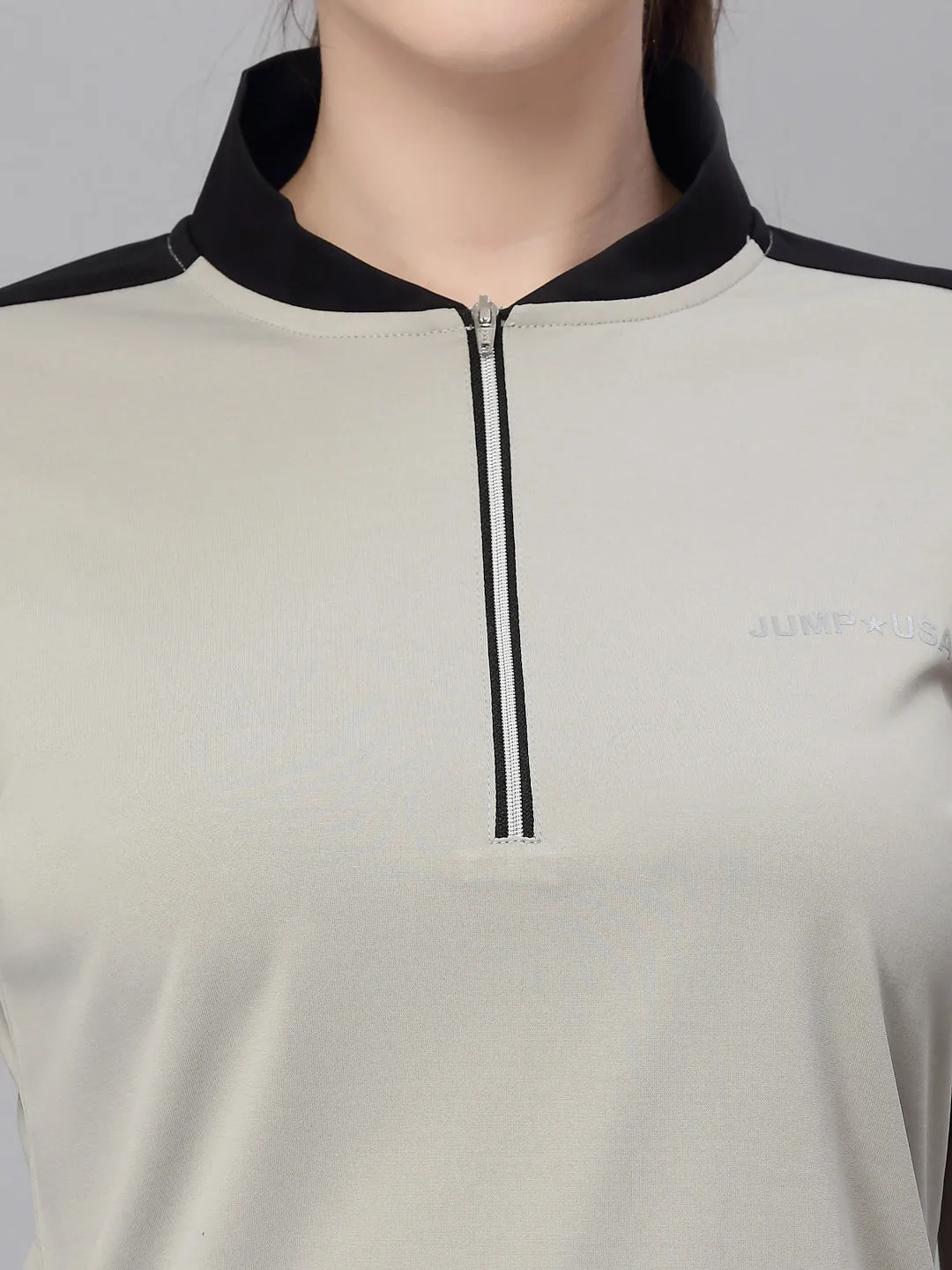 JUMP USA Women Solid Rapid-Dry Training T-shirt