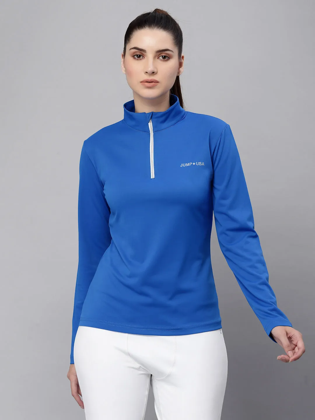 JUMP USA Women Solid Rapid-Dry Training T-shirt