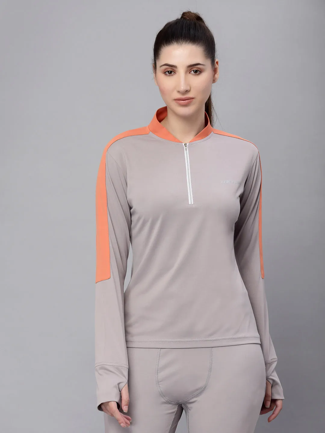 JUMP USA Women Solid Rapid-Dry Training T-shirt