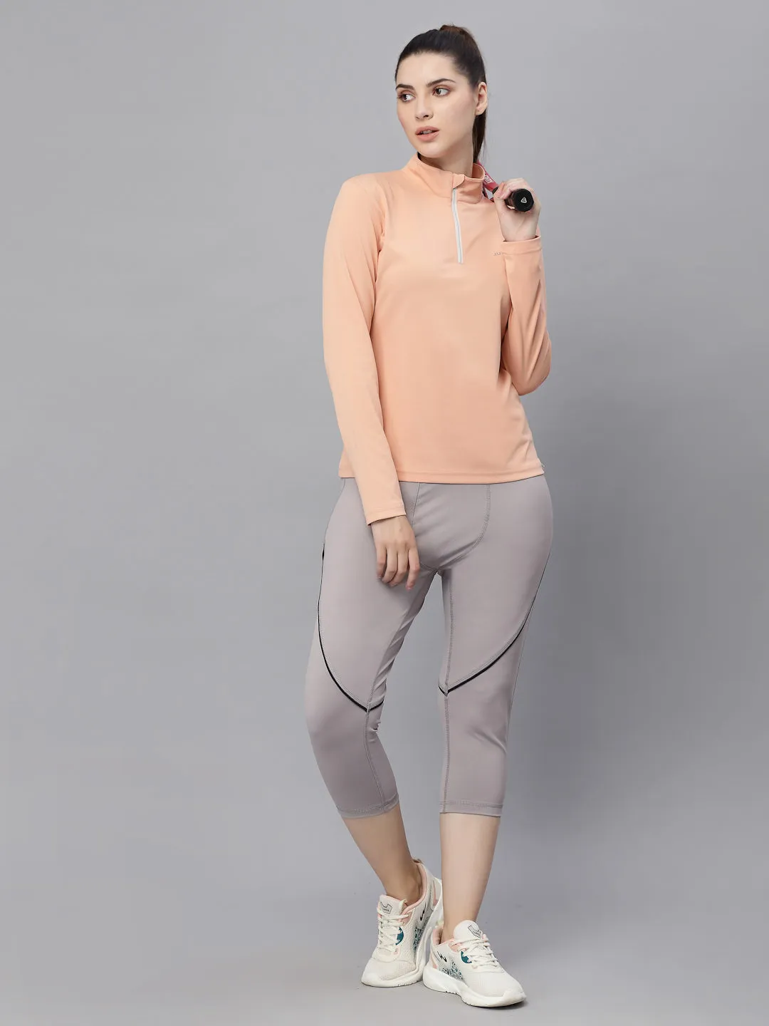 JUMP USA Women Solid Rapid-Dry Training T-shirt