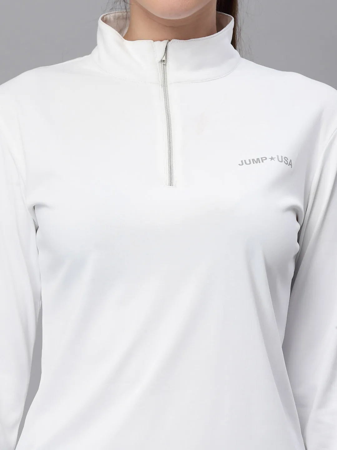 JUMP USA Women Solid Rapid-Dry Training T-shirt