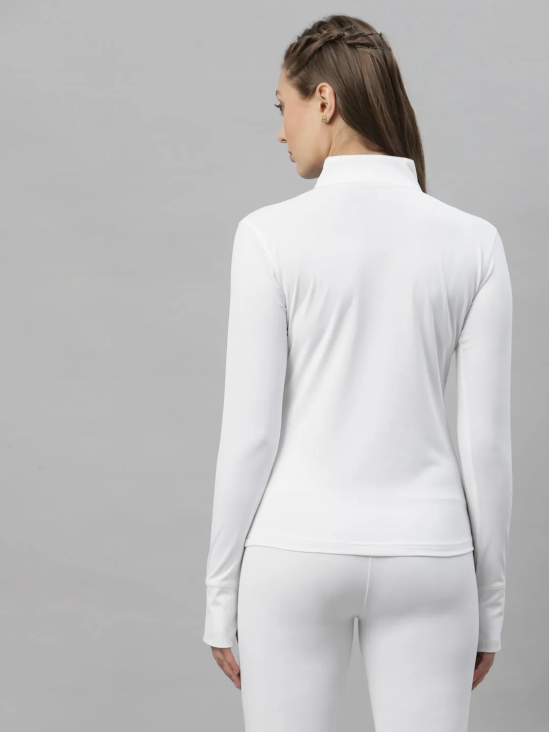 JUMP USA WOMEN TURTLE NECK FRONT ZIP T-SHIRT