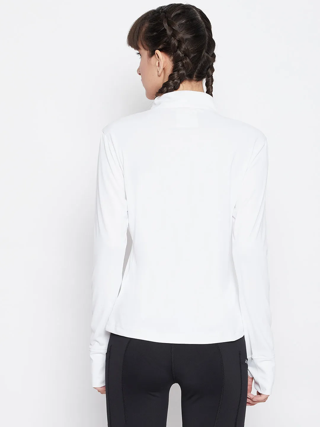 JUMP USA WOMEN TURTLE NECK FRONT ZIP T-SHIRT