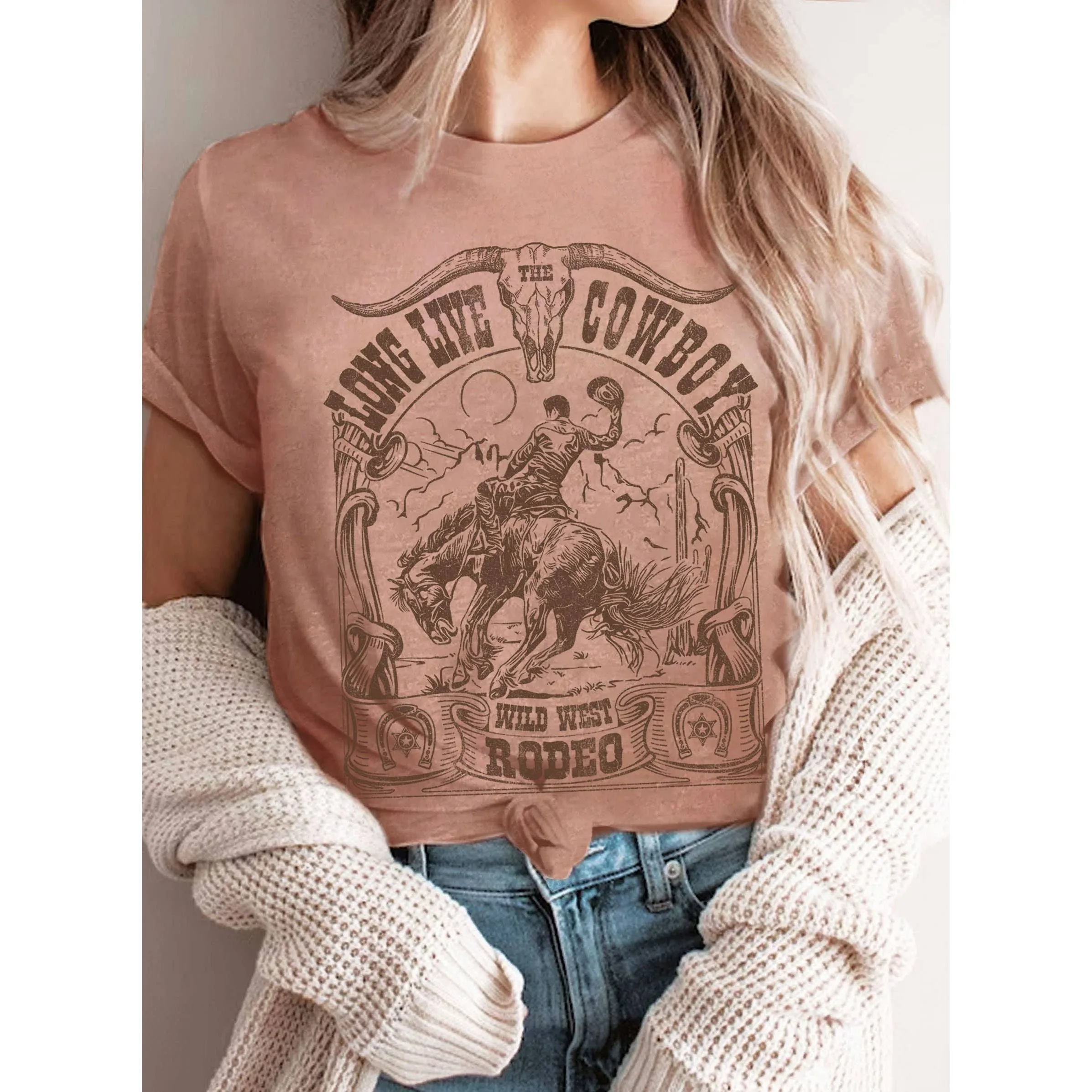 Long Live the Cowboy Wild West Rodeo Graphic T-shirts