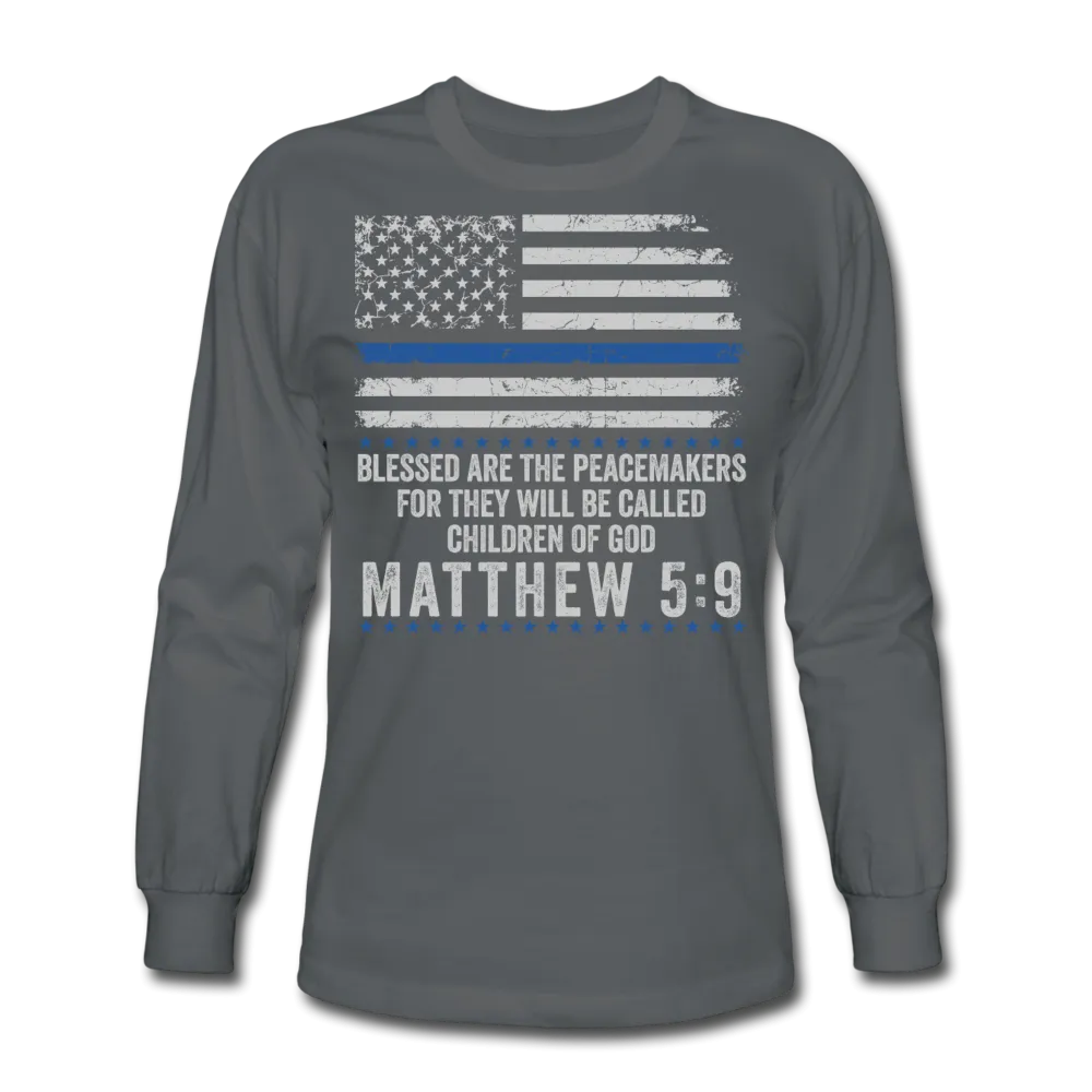 Matthew 5:9 Men's Long Sleeve T-Shirt (H)