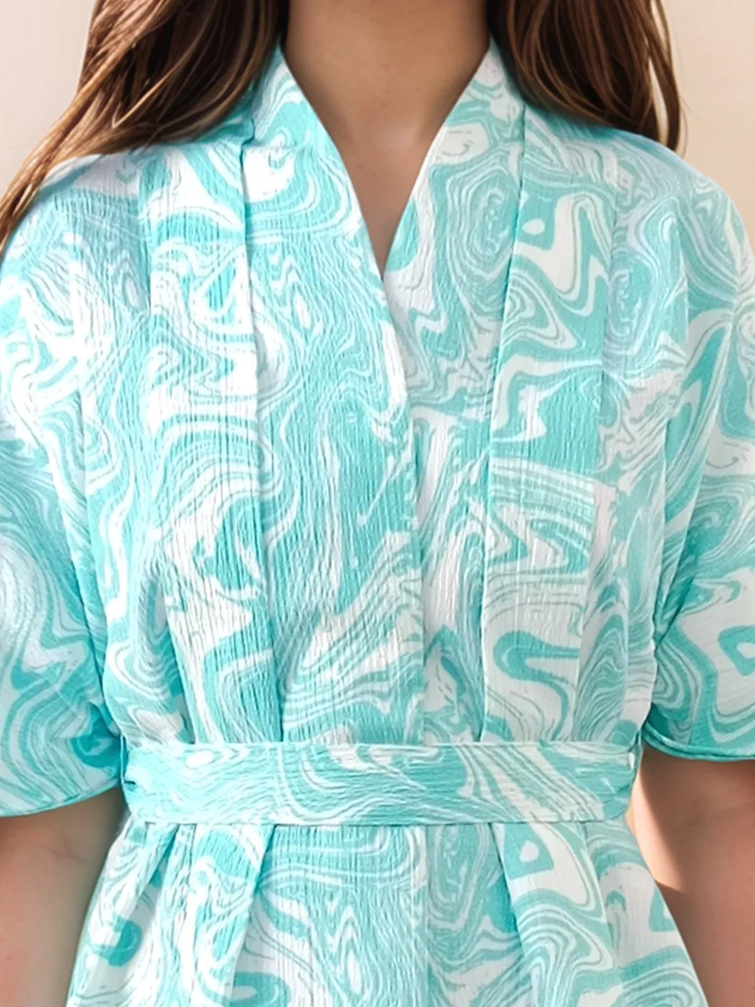 Multi-Colored Abstract Printed Relaxed Fit Top