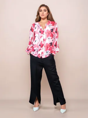 Multi-Colored Floral Prints Relaxed Fit Top