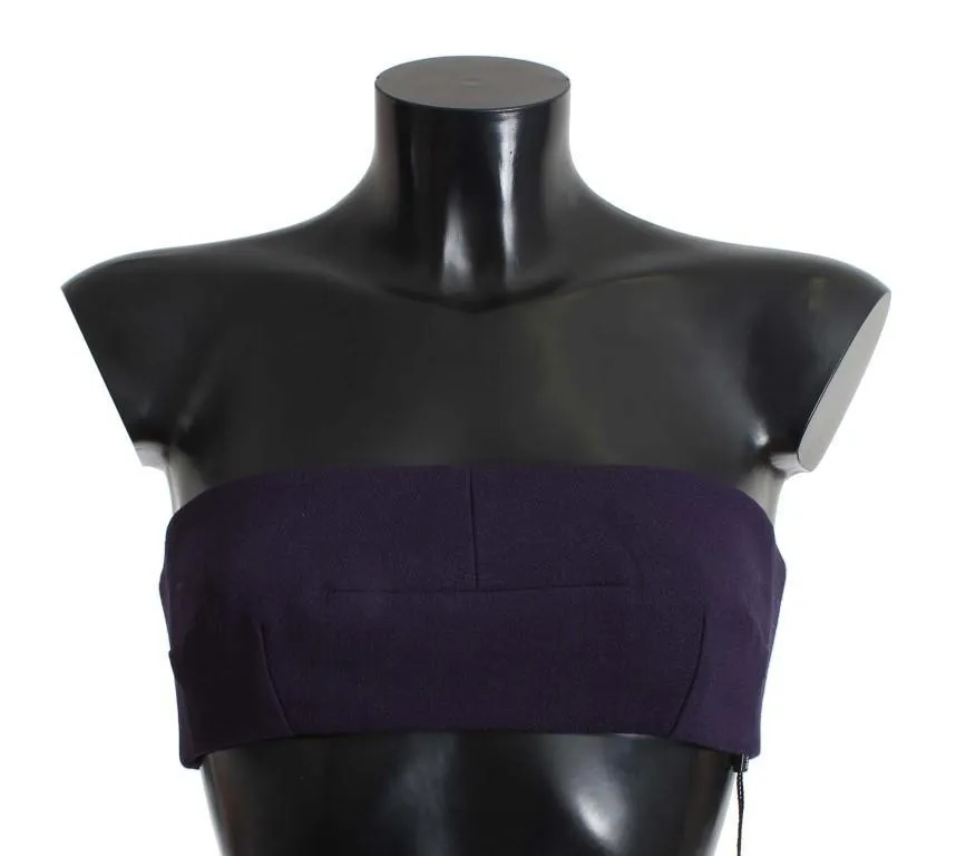 Purple Wool Silk Crop Top