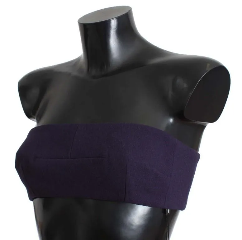 Purple Wool Silk Crop Top