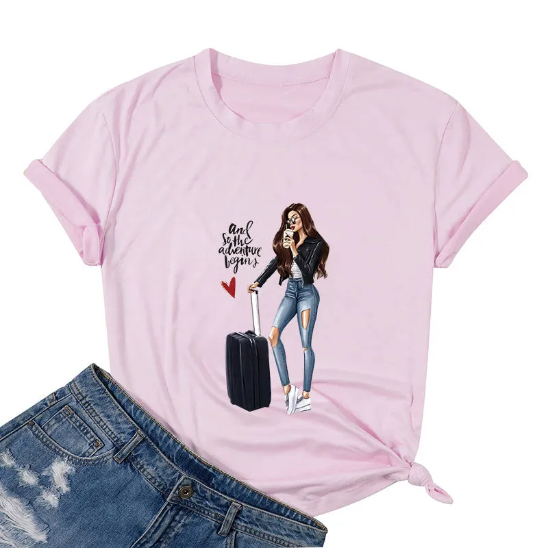 "Adventure Begins" Cotton Tee