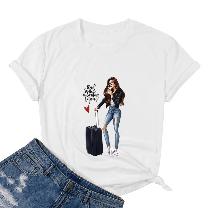 "Adventure Begins" Cotton Tee