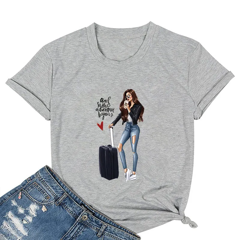 "Adventure Begins" Cotton Tee