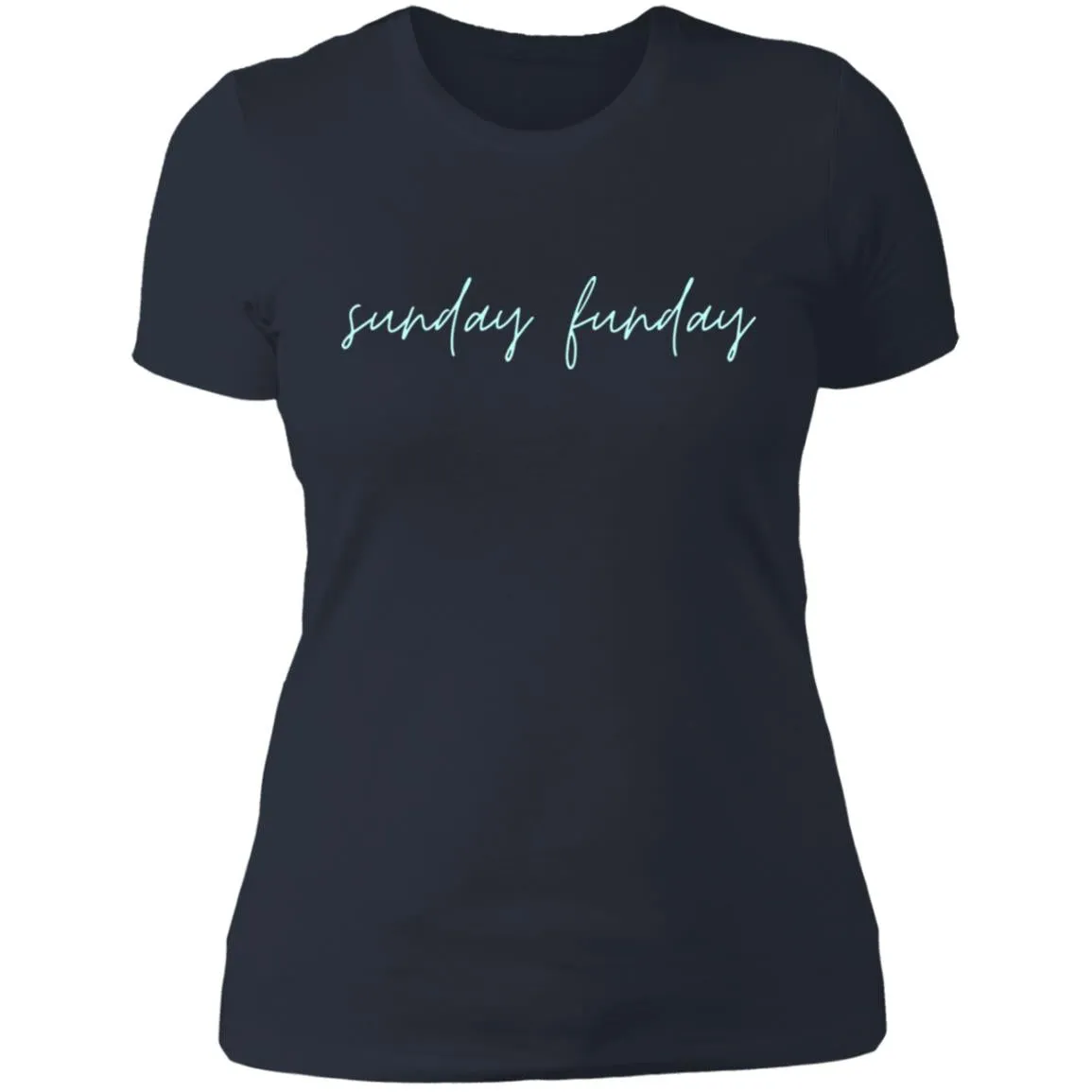 "Big Sunday Funday- AQUA" Ladies' Boyfriend T-Shirt