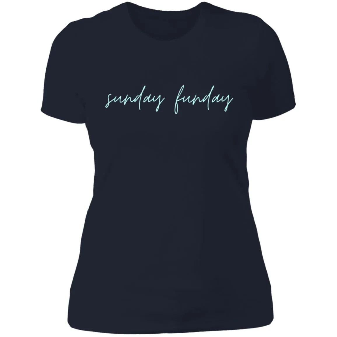 "Big Sunday Funday- AQUA" Ladies' Boyfriend T-Shirt