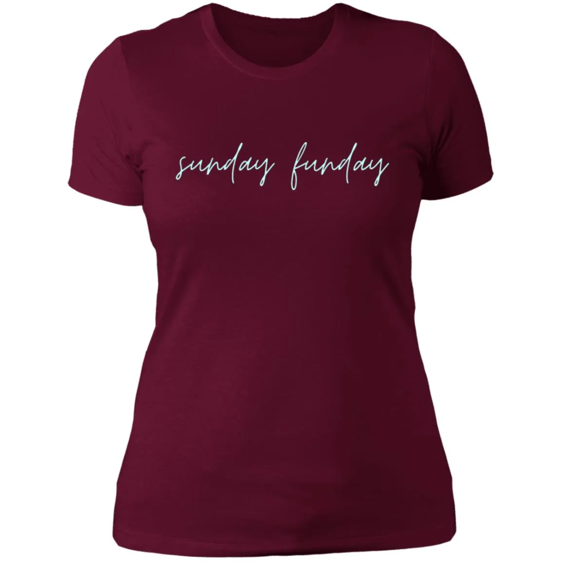 "Big Sunday Funday- AQUA" Ladies' Boyfriend T-Shirt