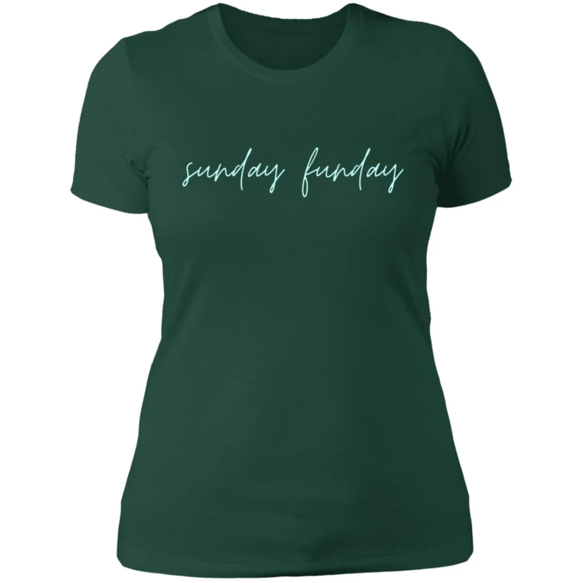 "Big Sunday Funday- AQUA" Ladies' Boyfriend T-Shirt