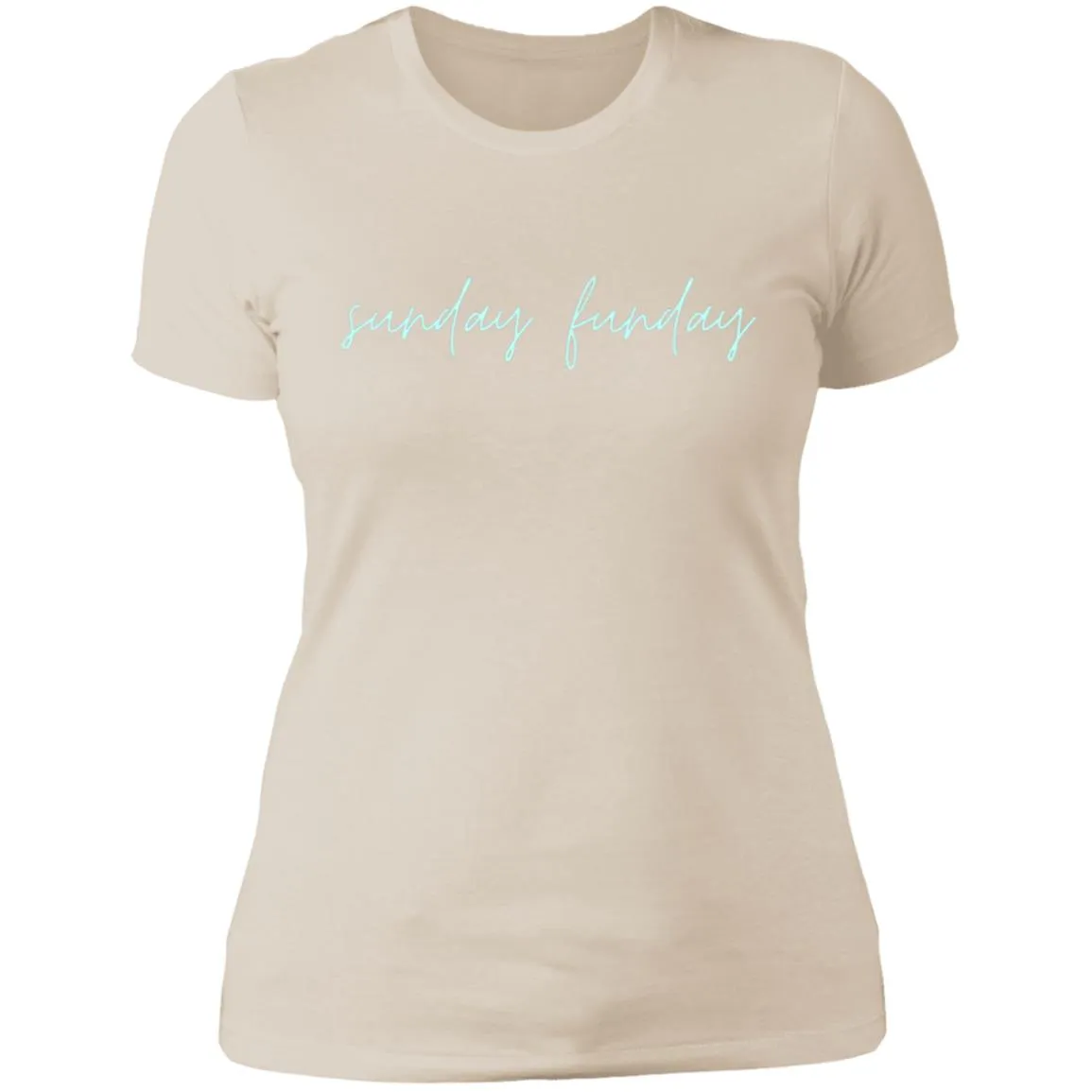 "Big Sunday Funday- AQUA" Ladies' Boyfriend T-Shirt