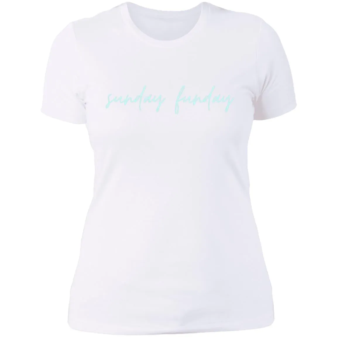 "Big Sunday Funday- AQUA" Ladies' Boyfriend T-Shirt
