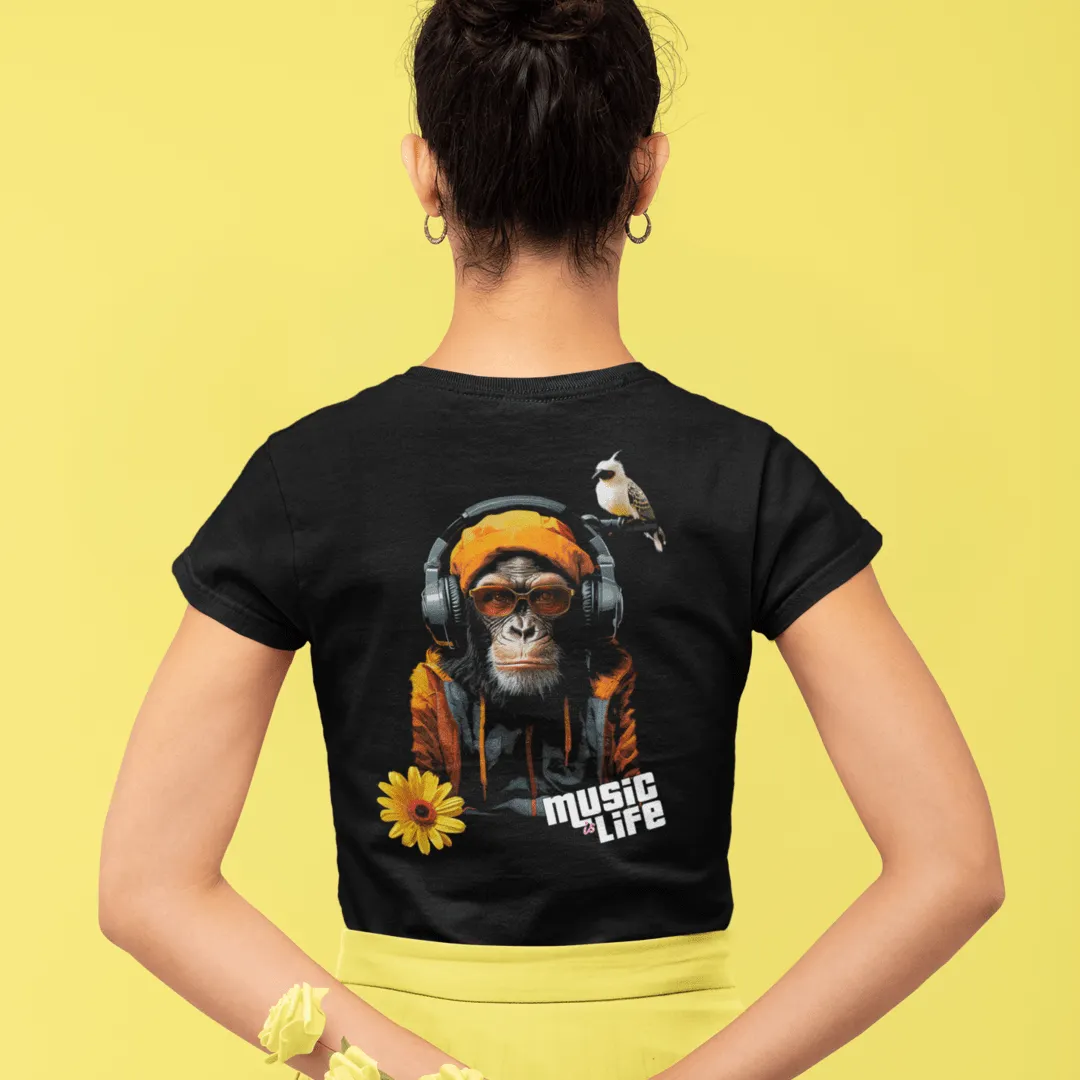 "Monkey Music"  Custom T-Shirt for Women