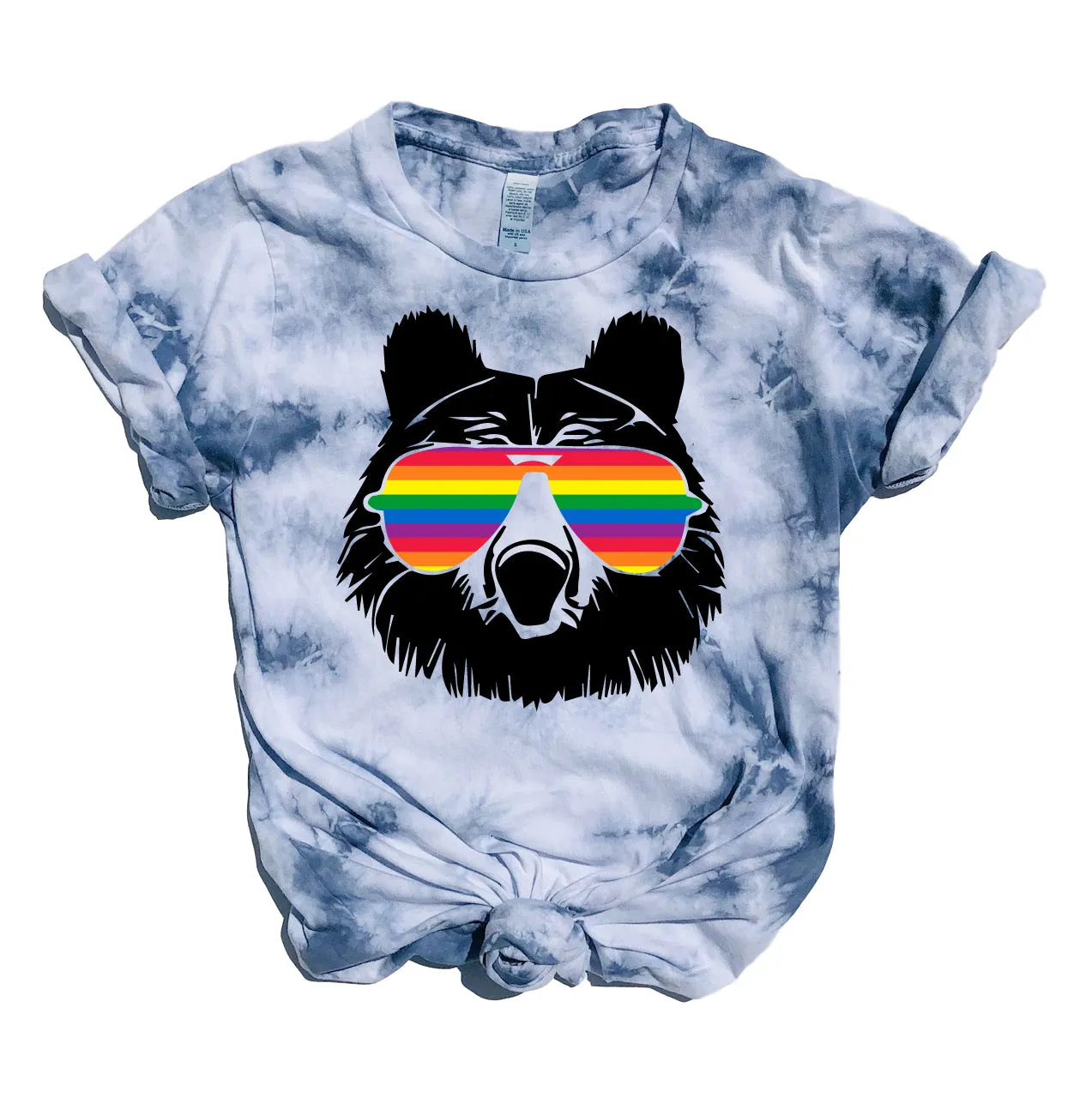 Rainbow Bear Shirt | Unisex Tie Dye Crew