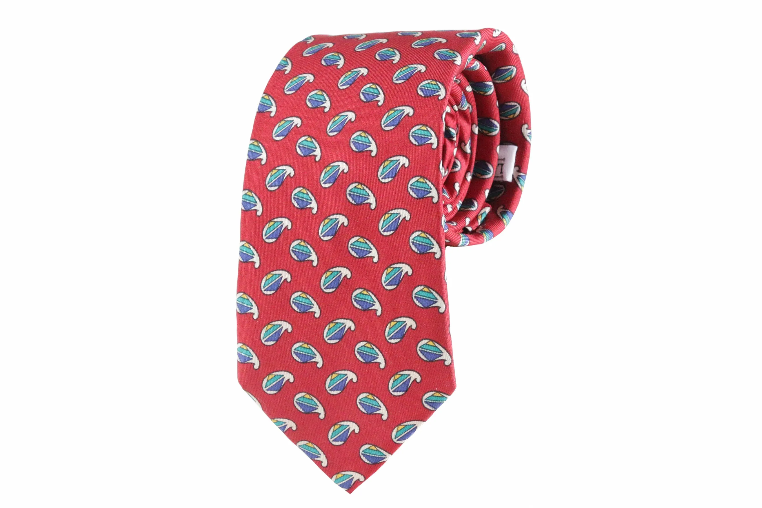 Silk Red-Burgundy Paisley Tie