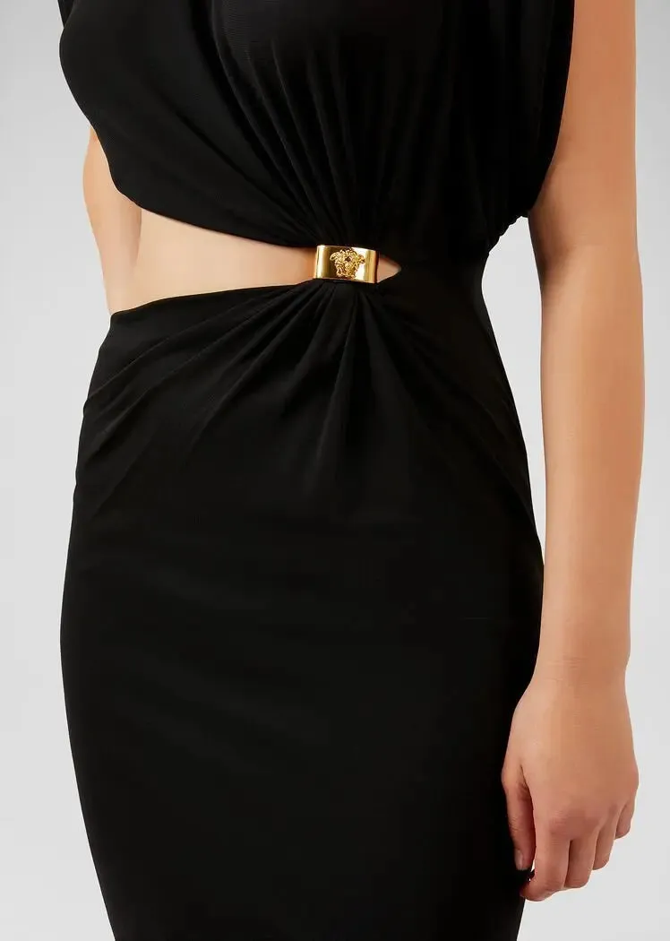 Slim Fit Exposed Waist Dress - Stylish Fashion Dress