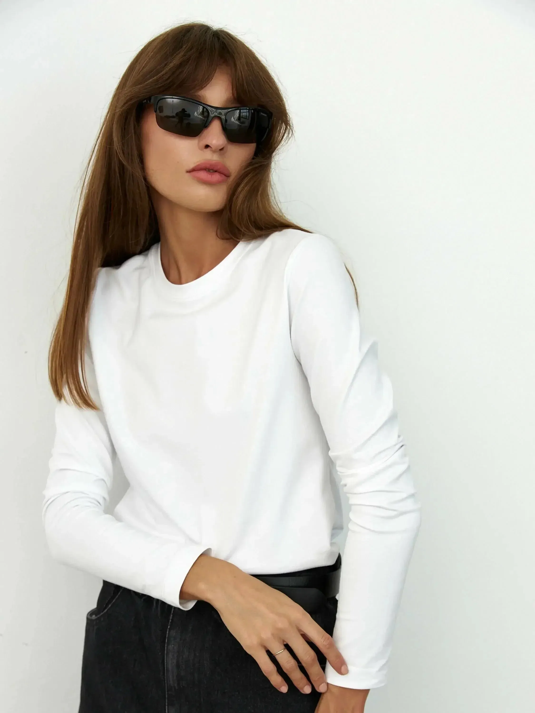 Soft 100% Cotton Oversized Long Sleeve Tee: Essential Spring & Autumn Layering Top