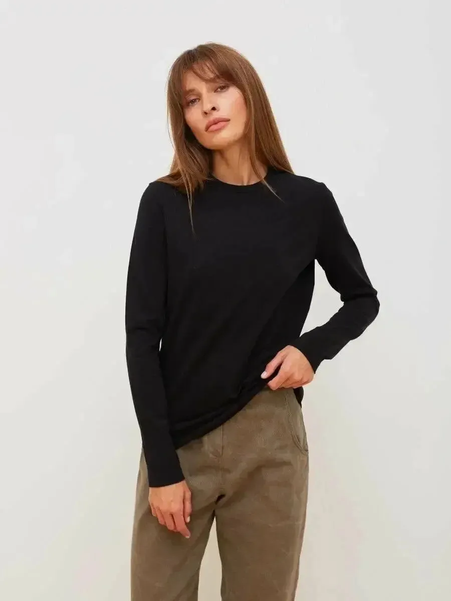 Soft 100% Cotton Oversized Long Sleeve Tee: Essential Spring & Autumn Layering Top