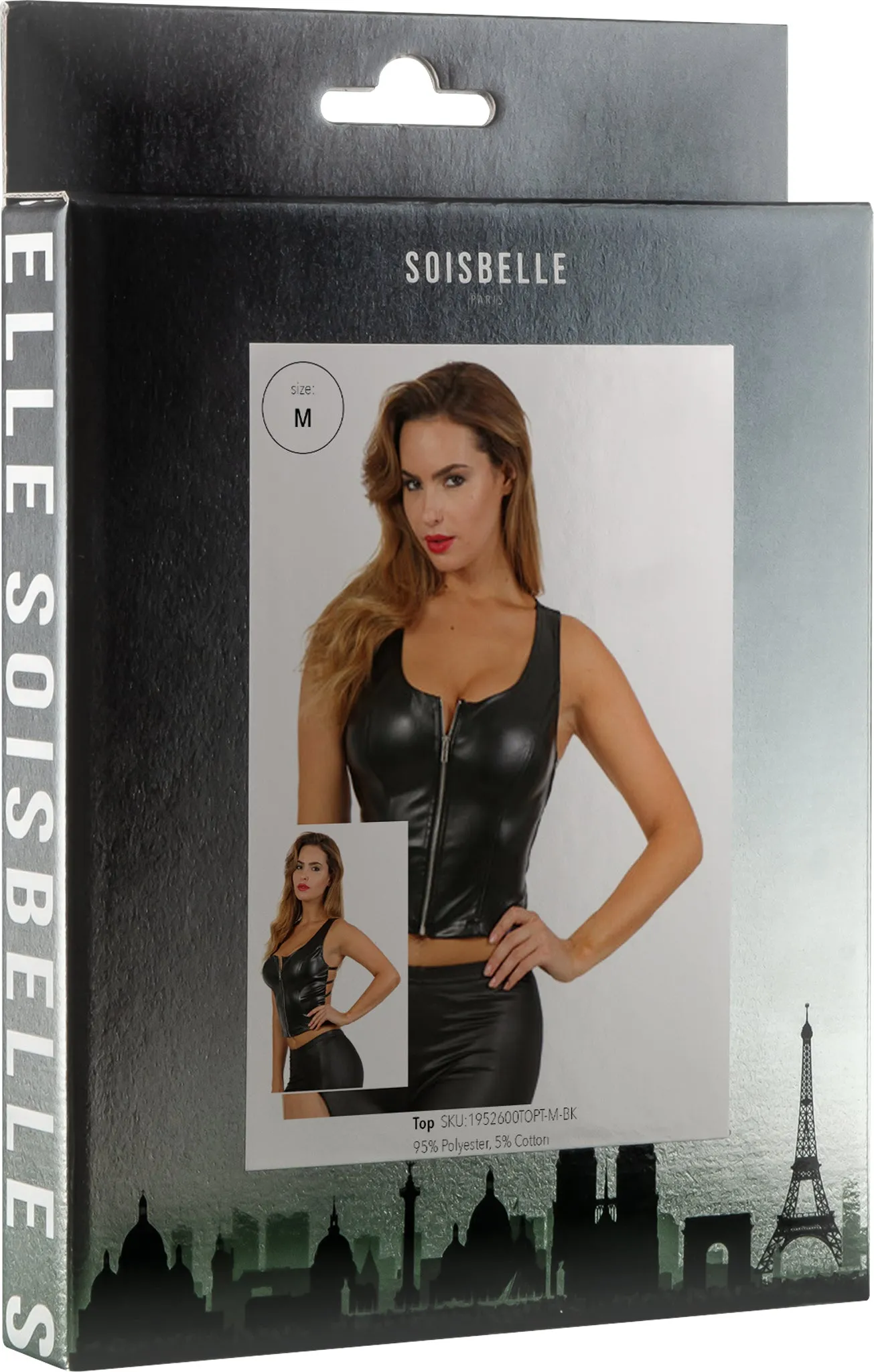 Soisbelle Paris - Wetlook Top - Gekruiste Rugbandjes - Zwart