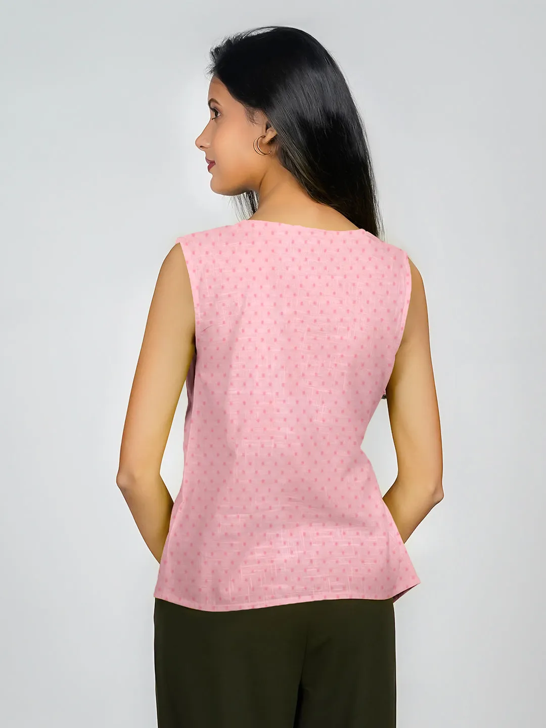 Solid Cowl Neck Tie-Up Top