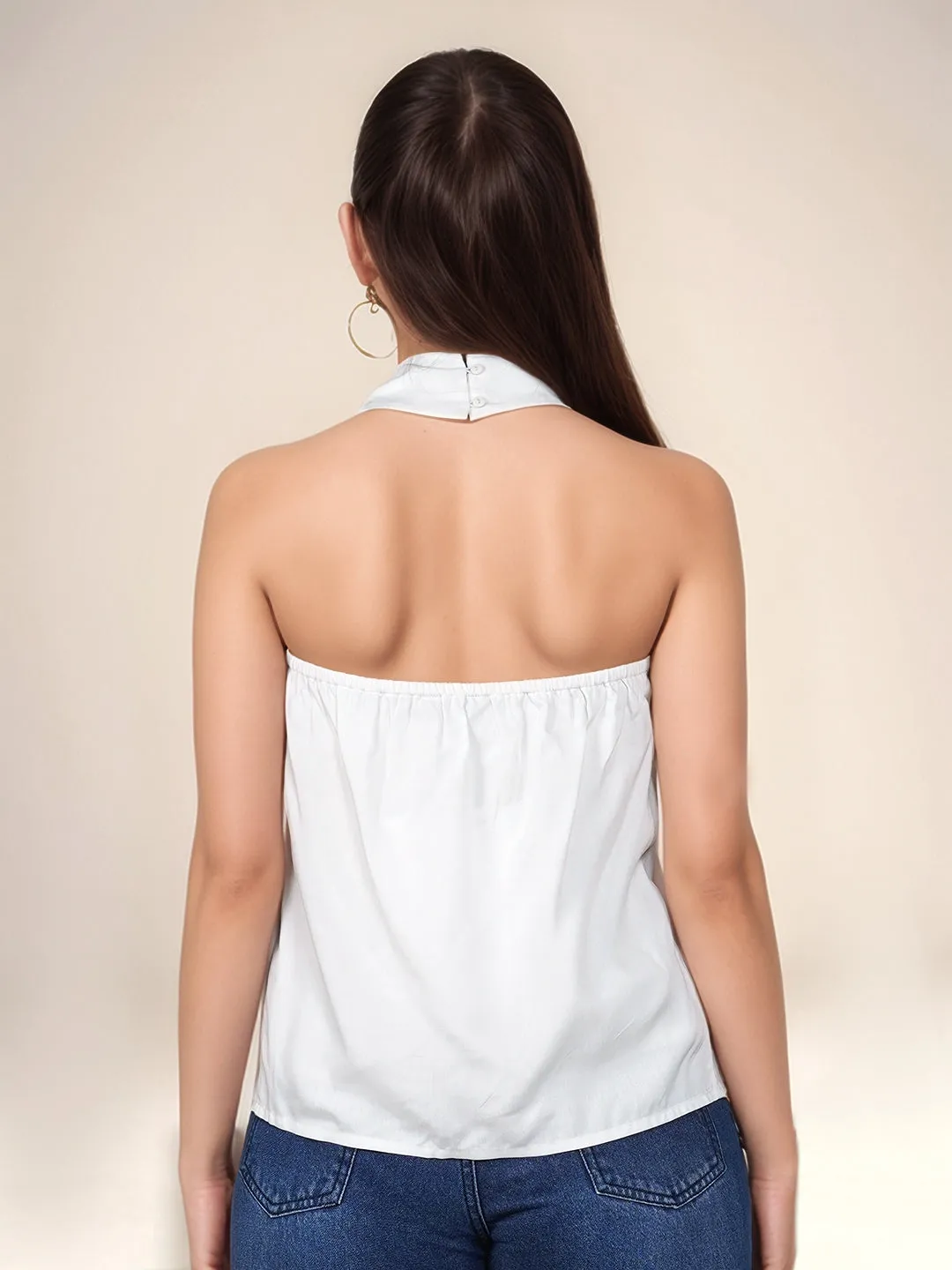 Solid Halter Neck Top