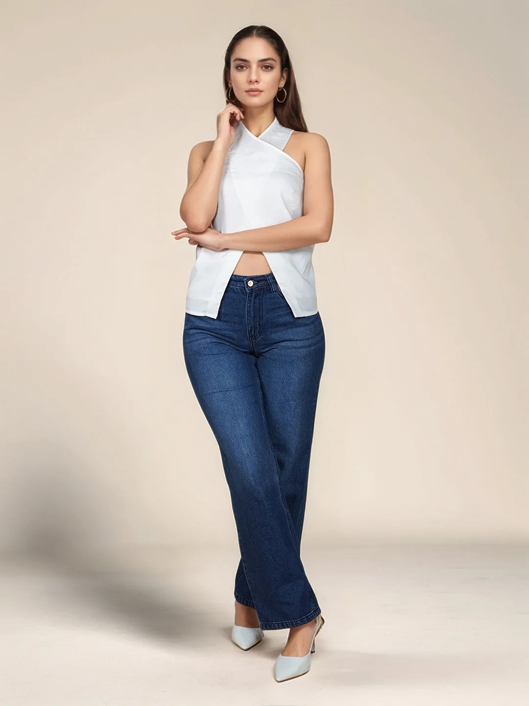 Solid Halter Neck Top