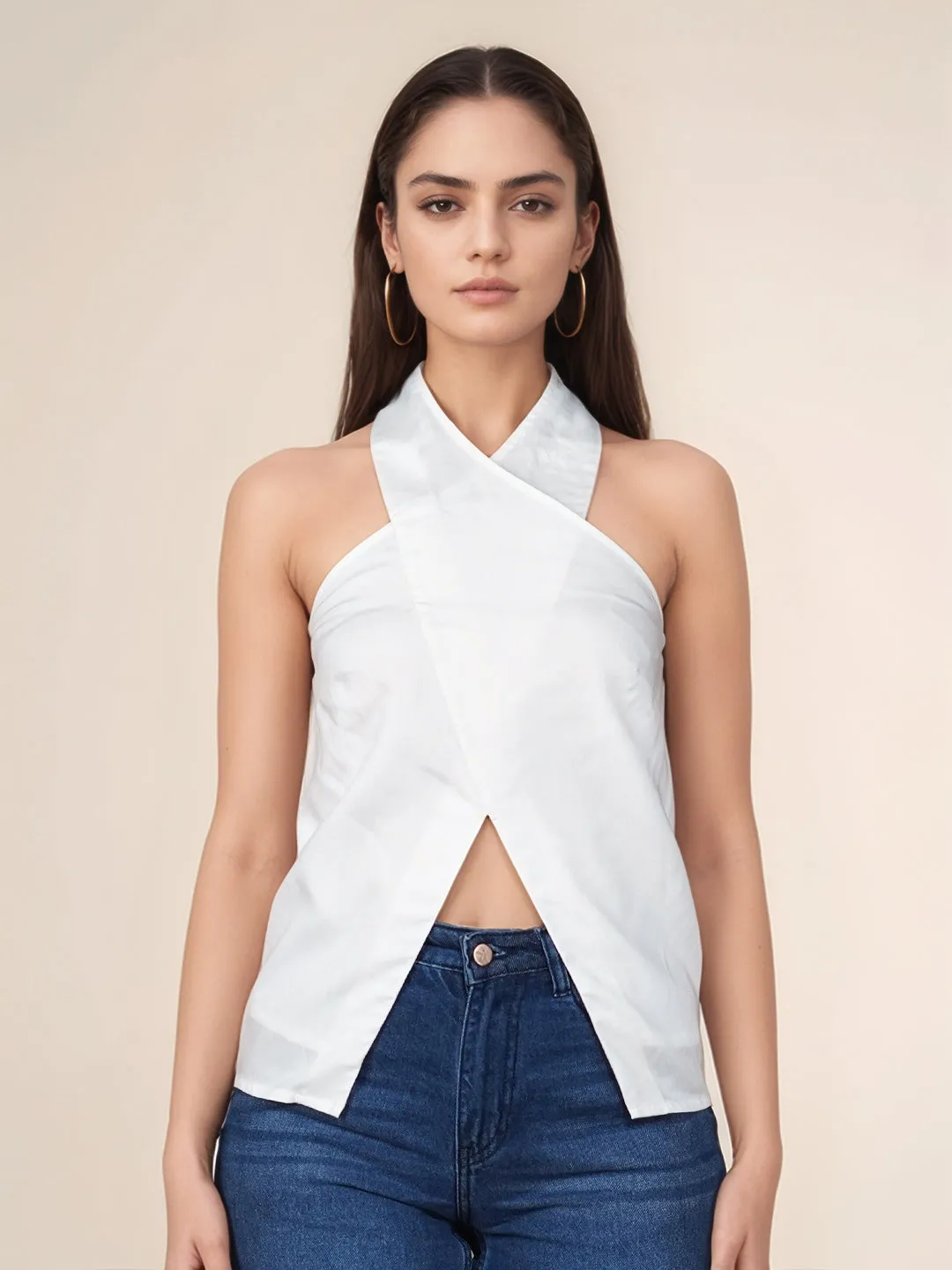 Solid Halter Neck Top