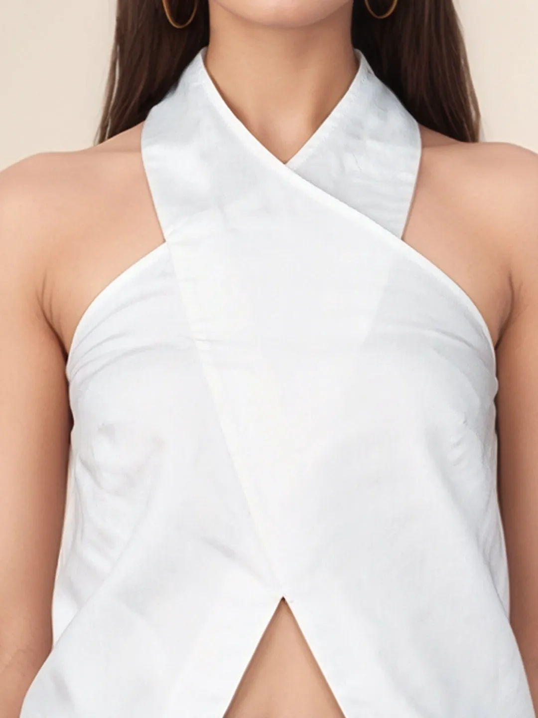 Solid Halter Neck Top