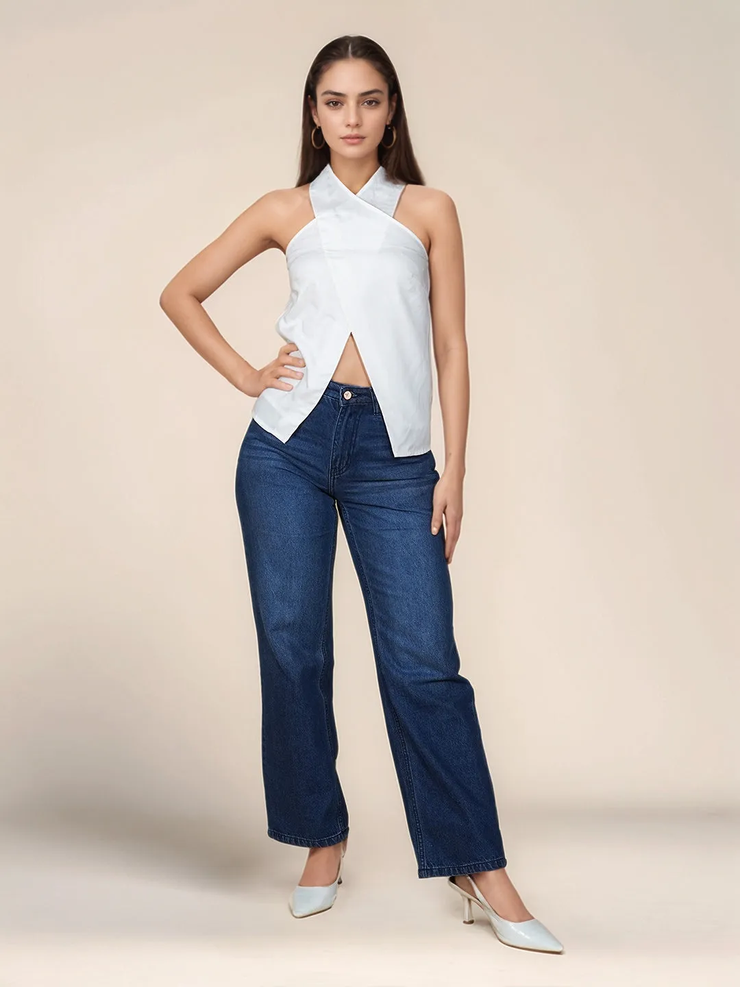 Solid Halter Neck Top