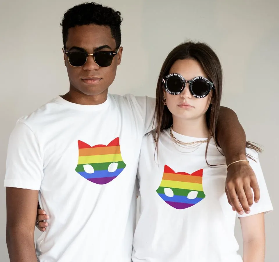 Spooky Cat Pride T-Shirt (White)