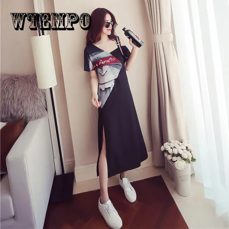 Summer Off Houlder Loose Maxi T Shirt Dress Women Summer Casual Sexy Black Long Dresses Plus Size