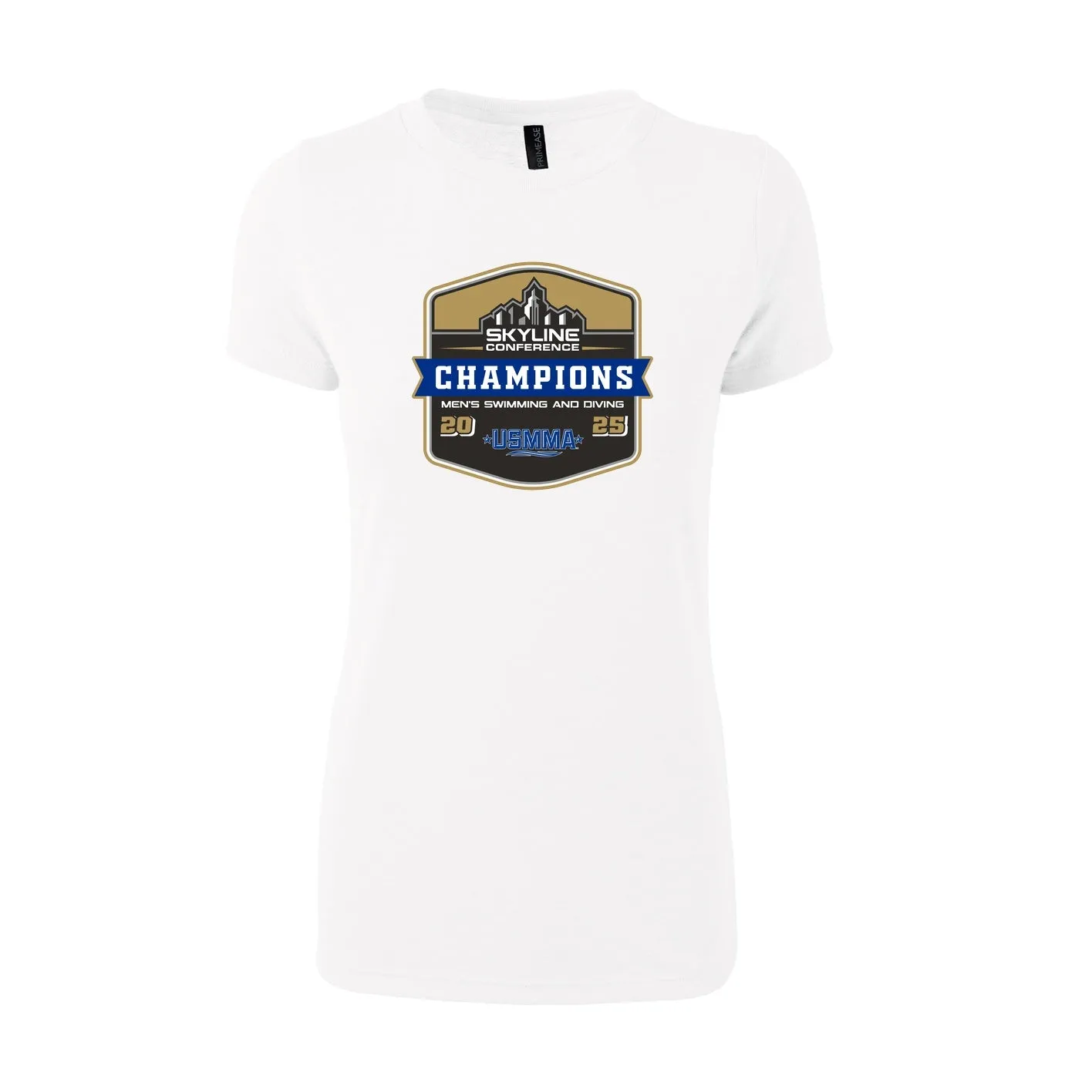 USMMA Swimming & Diving 2025 CHAMPIONS - Women's Fitted Triblend T-Shirt - white