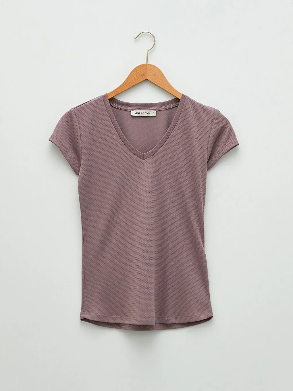V-neck Self-patterned Short Sleeve Women's Sports T-Shirt