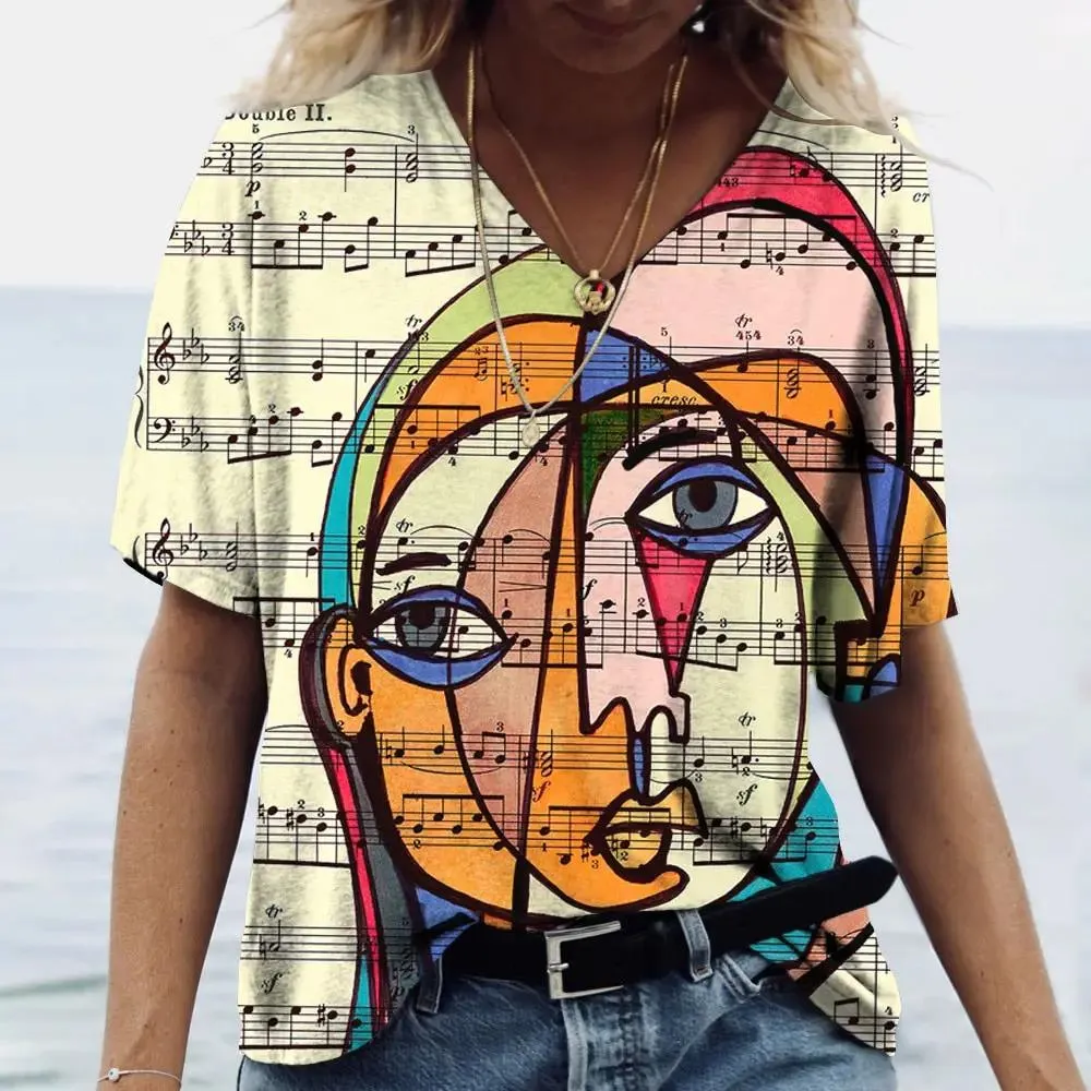 Women Tshirt Abstract Art Casual Streetwear