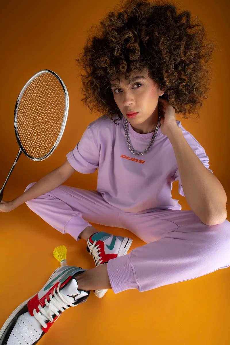 WOMEN'S 70'S SKATEBOARDER OVER-SIZED T-SHIRT (LILAC)