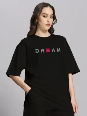 WOMEN'S FANCY DREAM OVER-SIZED T-SHIRT (BLACK)