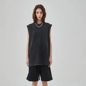 Women's Frayed Sleeveless T Shirt 275gsm
