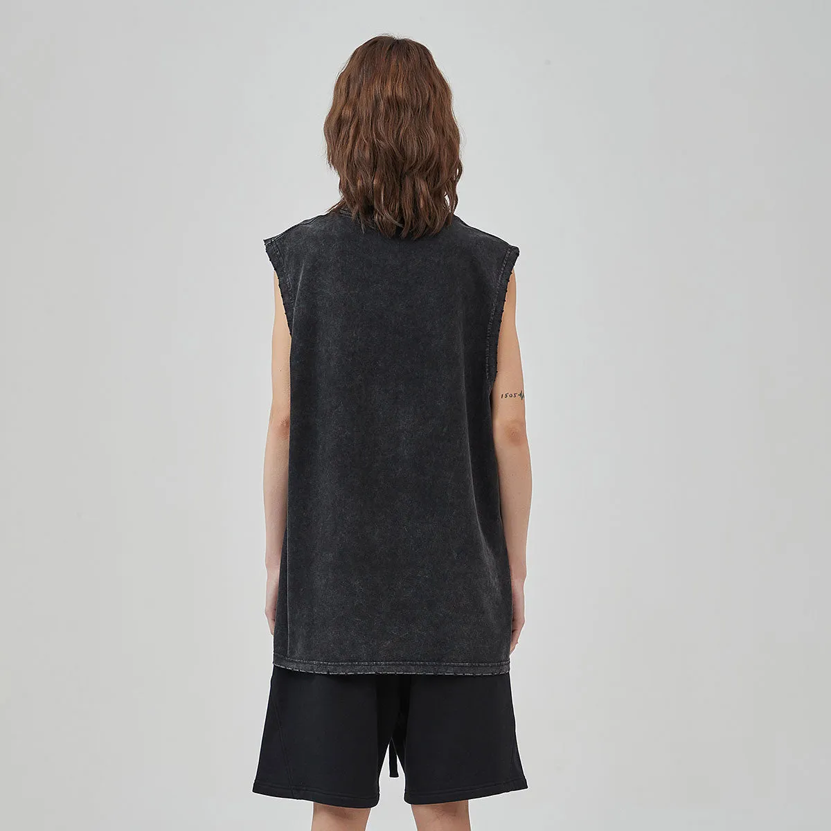 Women's Frayed Sleeveless T Shirt 275gsm