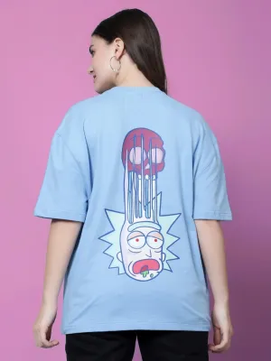 Women's Morty-Fied Over-Sized T-Shirt (Sky Blue)