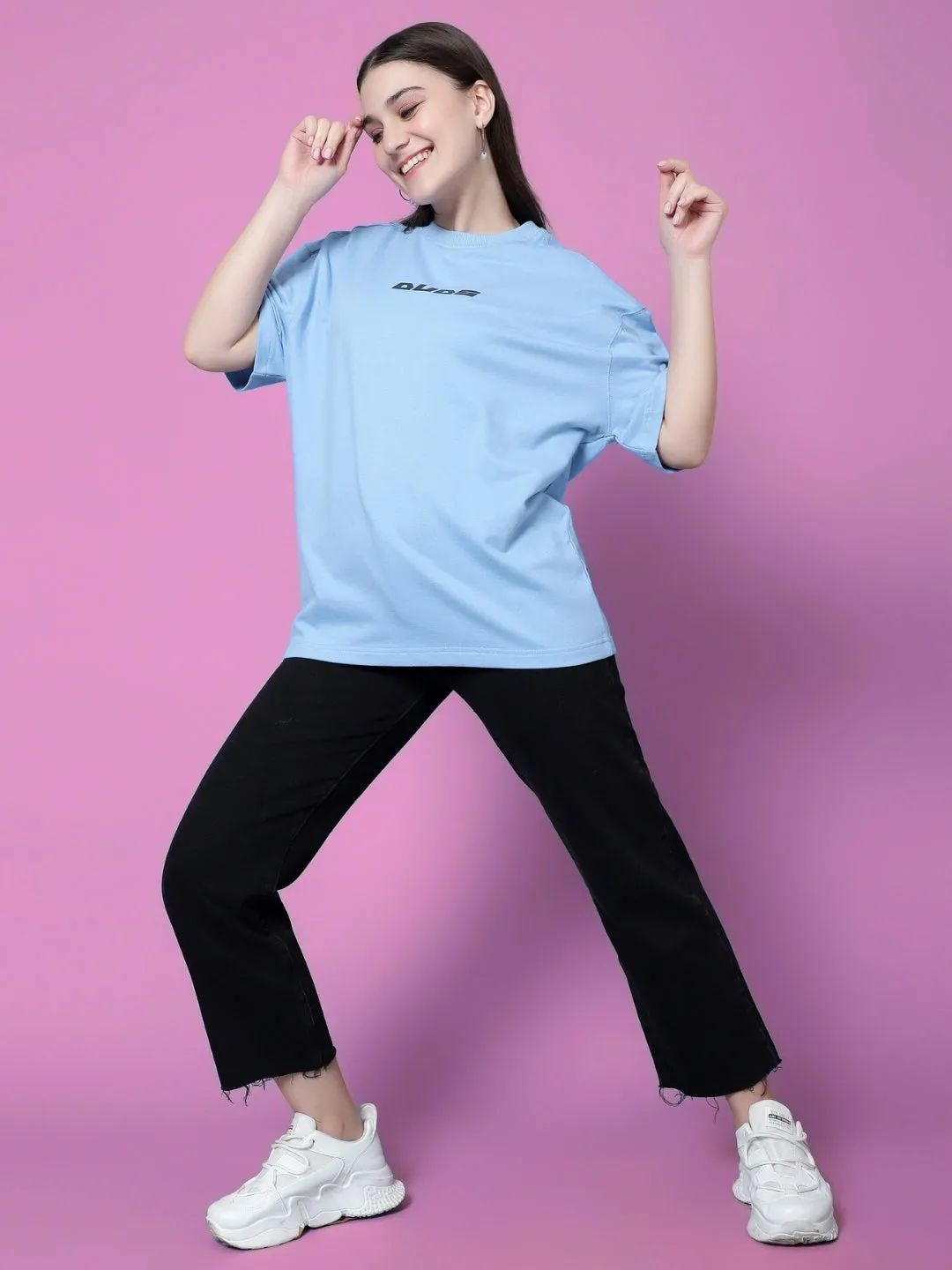 Women's Morty-Fied Over-Sized T-Shirt (Sky Blue)