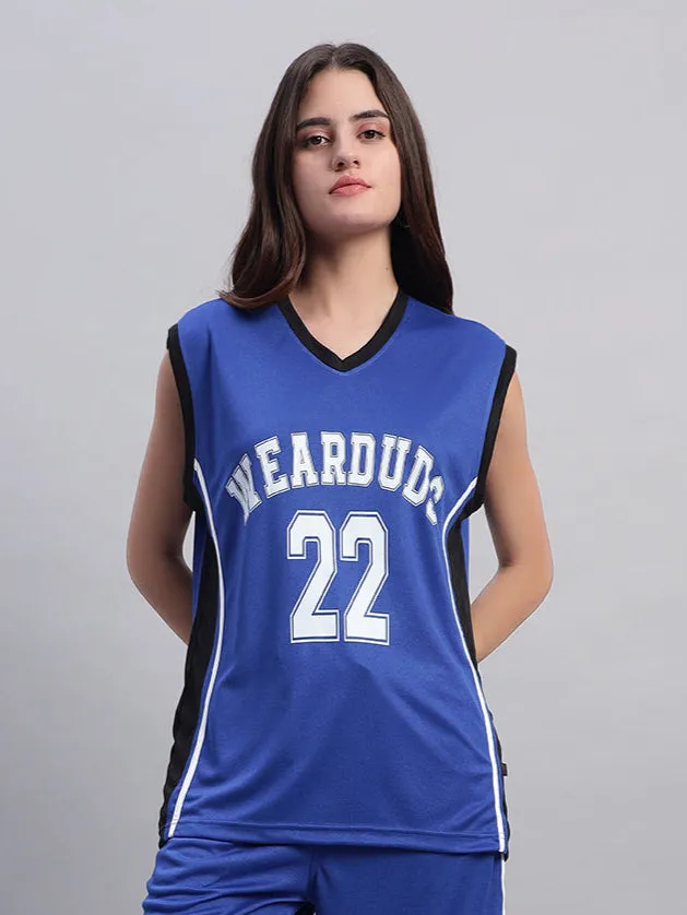 WOMEN'S PORTIA GYM T-SHIRT (ROYAL BLUE)