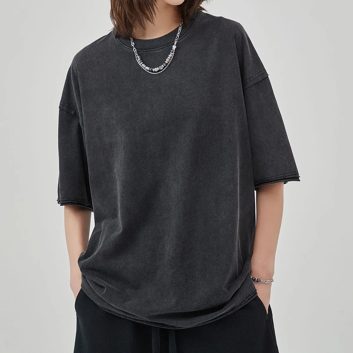 Women's Raw Edge Hem Vintage T Shirt 275gsm