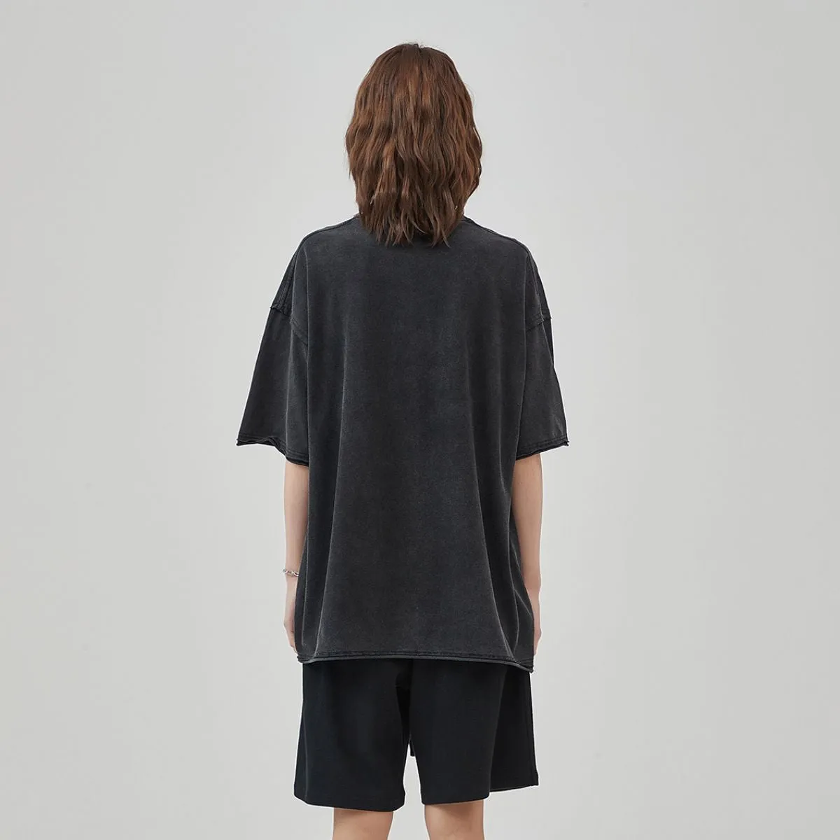 Women's Raw Edge Hem Vintage T Shirt 275gsm